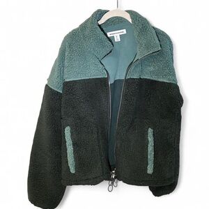 Green and Black Sherpa Jacket